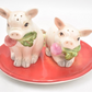 Vintage Fitz and Floyd French Market Pig Salt & Pepper Shakers with Tomato Tray