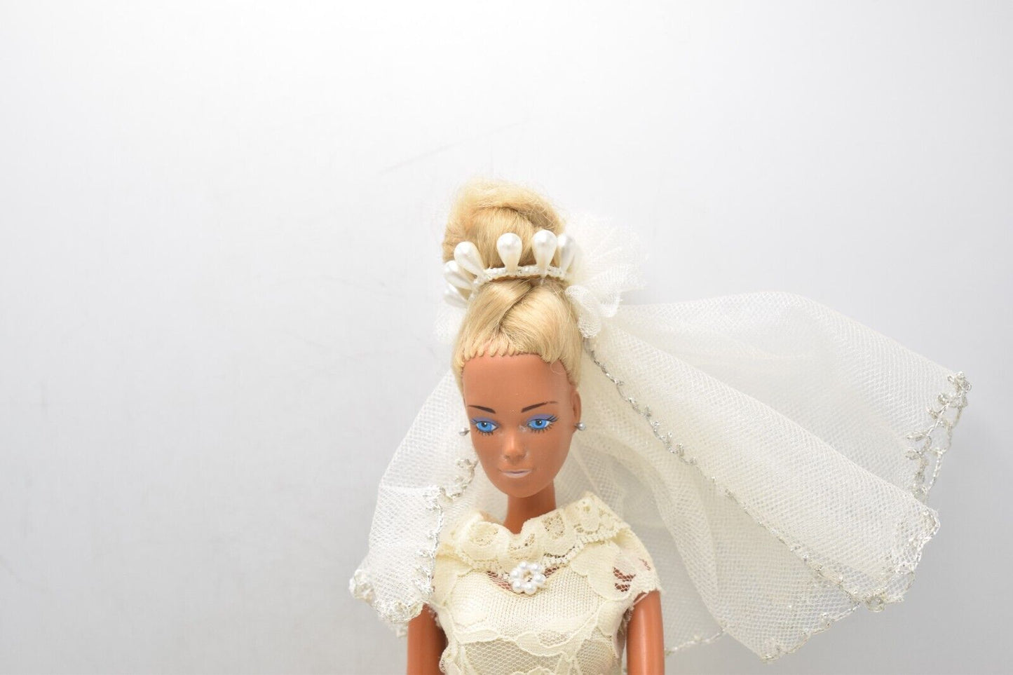 Vintage 1977 Mega Gold Barbie Clone Doll in Stunning Wedding Dress