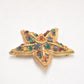 Vintage 1950s La Roco Star Brooch Colourful Jewel Tone Rhinestones Gold tone