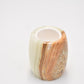 Vintage Onyx Marble Tea Lighter Holder Brown, Green and Cream Oval Shape