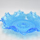 Vintage Sowerby Bright Blue Art Glass Fluted Plate Bowl