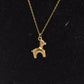 Vintage 9ct Yellow Gold Poodle Dog Pendant Necklace 46cm - Hallmarked