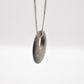 Vintage Semi-Precious Gemstone Grey Pendant and Silver Chain Necklace 27.5cm