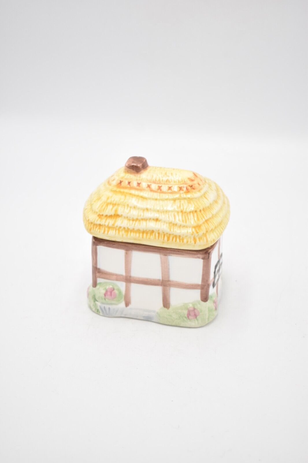 Vintage Ceramic Cottage Sugar Pot Hand Painted Novelty Decorative Collectible