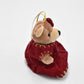 Vintage Artist Teddy Bear in a Dress Mini Plush Ornament/ Decoration