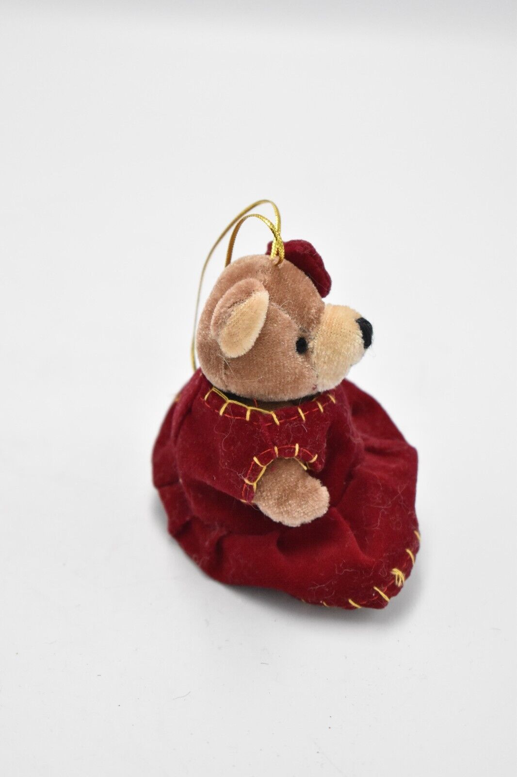 Vintage Artist Teddy Bear in a Dress Mini Plush Ornament/ Decoration