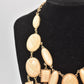 Vintage Equip Oversized Choker Necklace Cream and Gold Tone Statement Piece