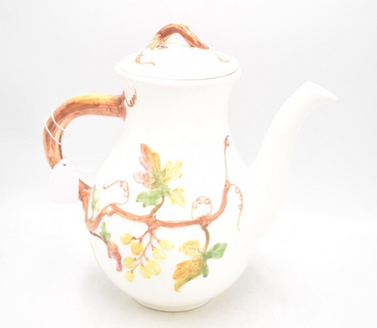 Vintage Teapot Hand Painted in Italy Grape Design Decorative Collectible