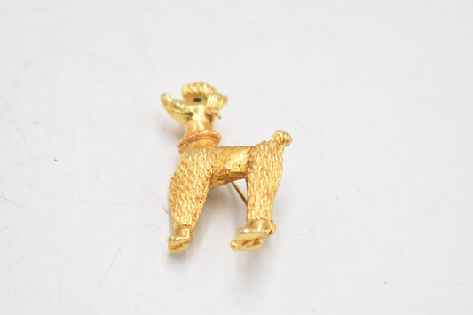 Vintage Gold Tone Poodle Dog Brooch – Women's Jewellery 20.4g