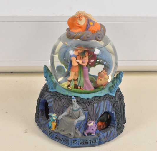 Disney Hercules Megara & Hades Musical Snow Globe – "I Won’t Say" Rotating Base