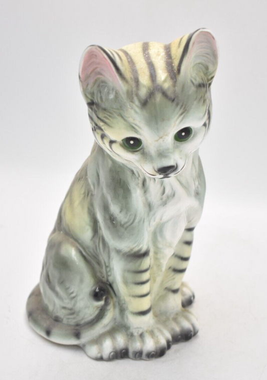 Vintage J.B.G London Grey and Black Cat Figurine Statue Ornament