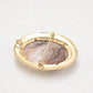 Vintage Agate Oval Stone Brooch, Costume Jewellery Ladies Womens