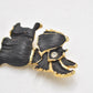 Vintage Black and Gold Scottie Dog Brooch – Charming Design Costume Jewellery