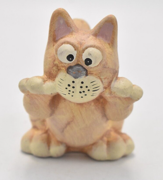 Vintage Surprised Cat Figurine Statue Ornament