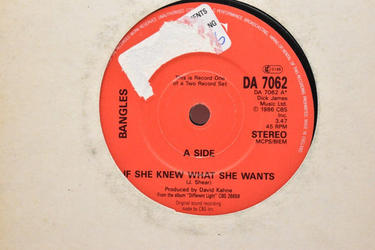 Bangles If She Knew What She Wants 7" Vinyl Record Single 1986