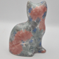 Park Rose Ceramic Cat Ornament Bridlington Pottery Blue Green Pink Floral