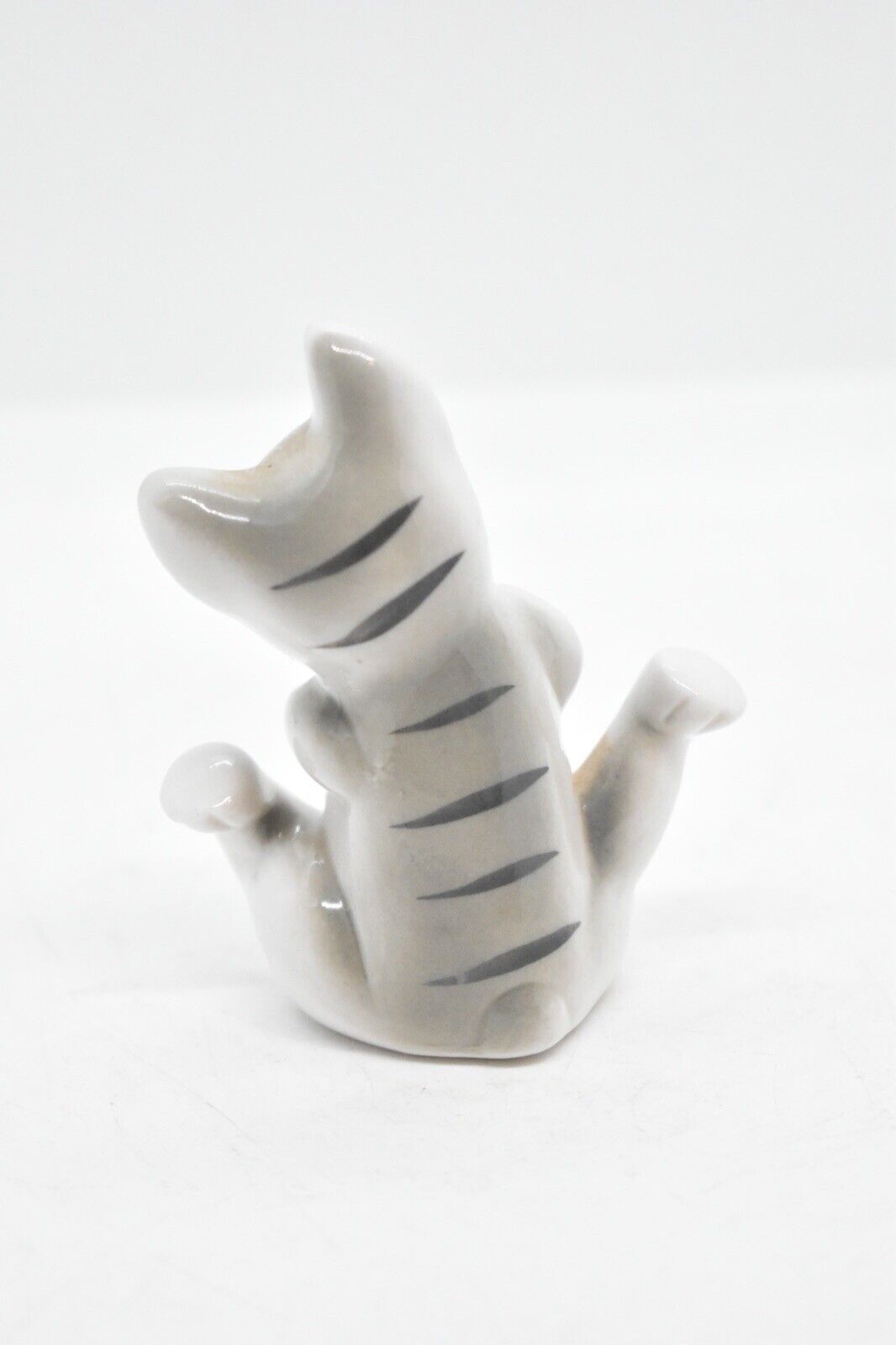 Vintage Handpainted Grey Playful Cat Figurine/ Statue/ Ornament