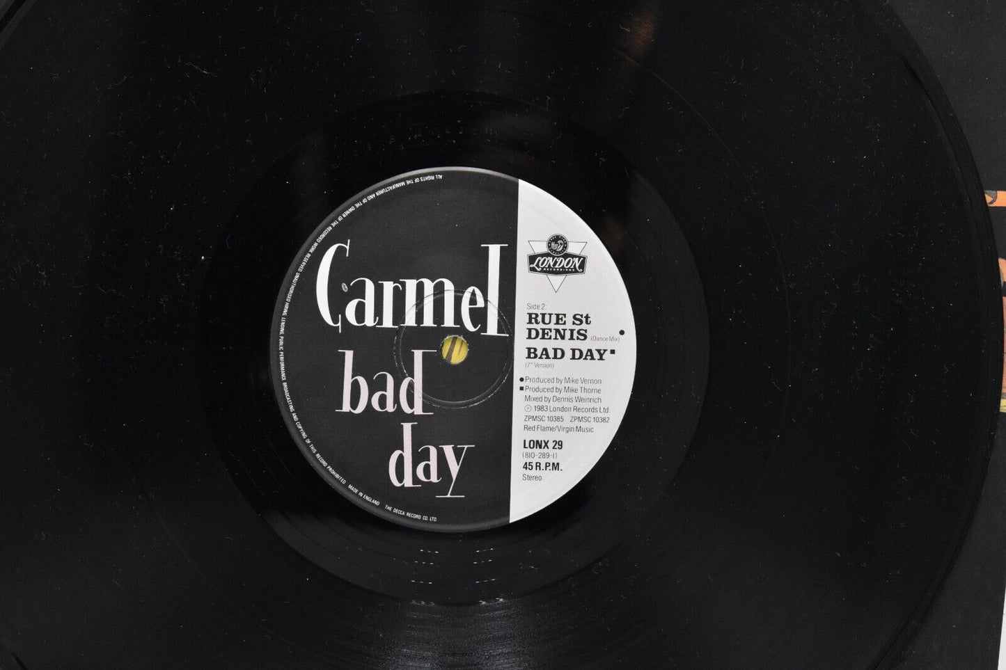 Carmel Bad Day 12" Vinyl Record Single 1983