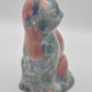 Park Rose Ceramic Cat Ornament Bridlington Pottery Blue Green Pink Floral