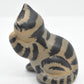 Vintage Handpainted Grey and Black Striped Cat Figurine/ Statue/ Ornament