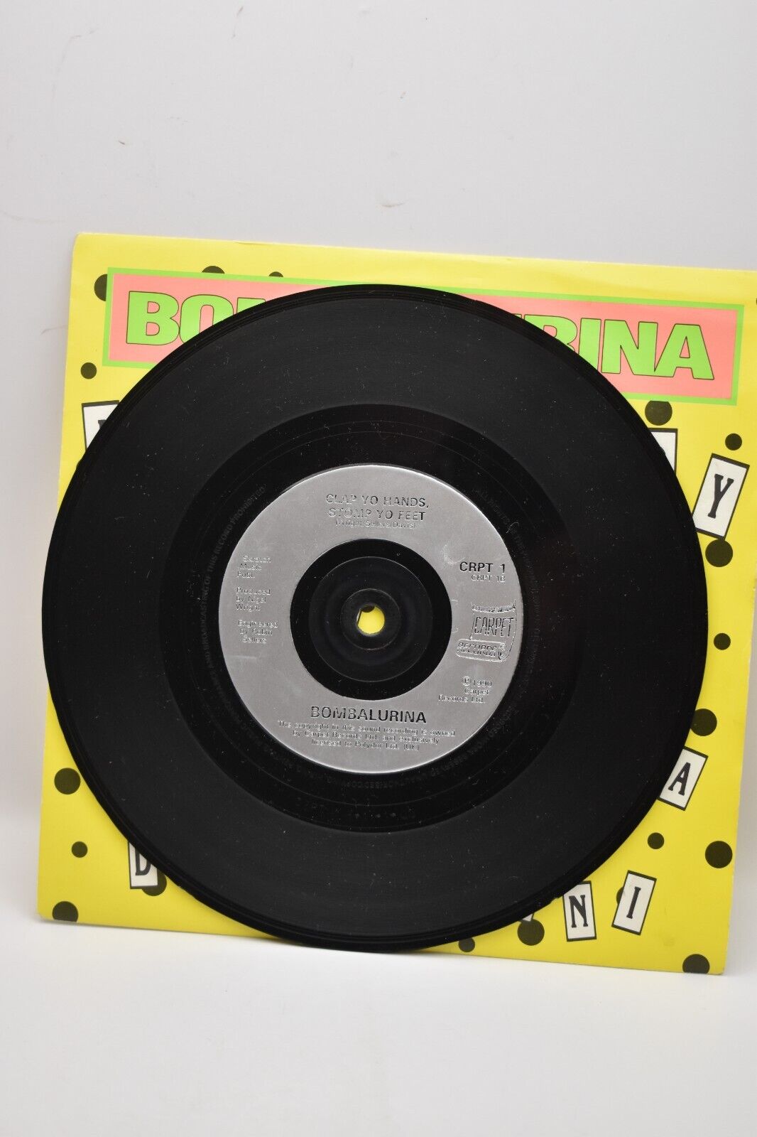 Bombalurina It's Bitsy Teeny Weeny Yellow Polka Dot bikini 7" Vinyl Single 1990