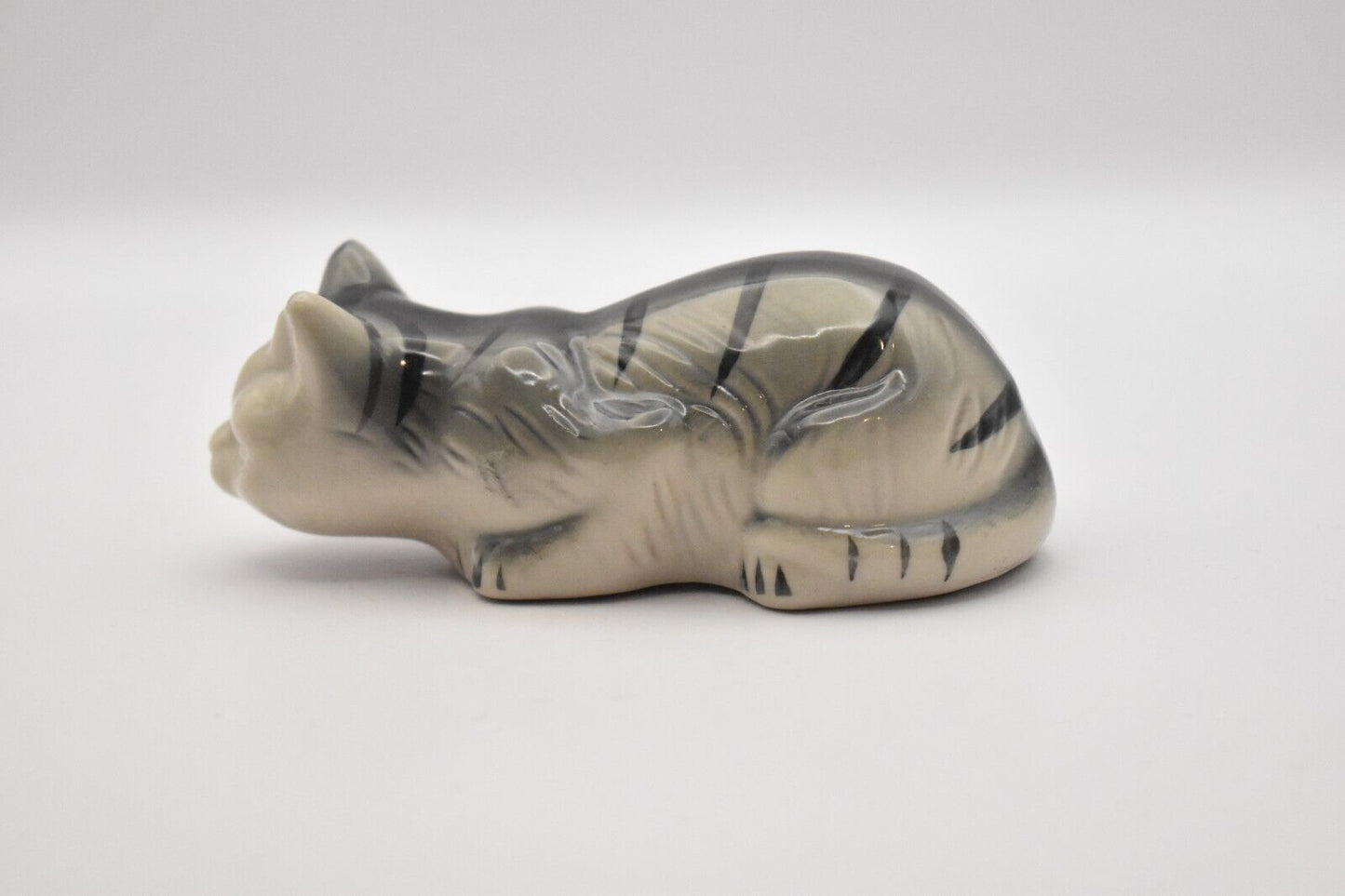 Vintage Ceramic Black and Grey Cat Figurine/ Statue/ Ornament