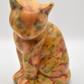 Vintage Floral Design Decoupage Cat Figurine/ Statue/ Ornament