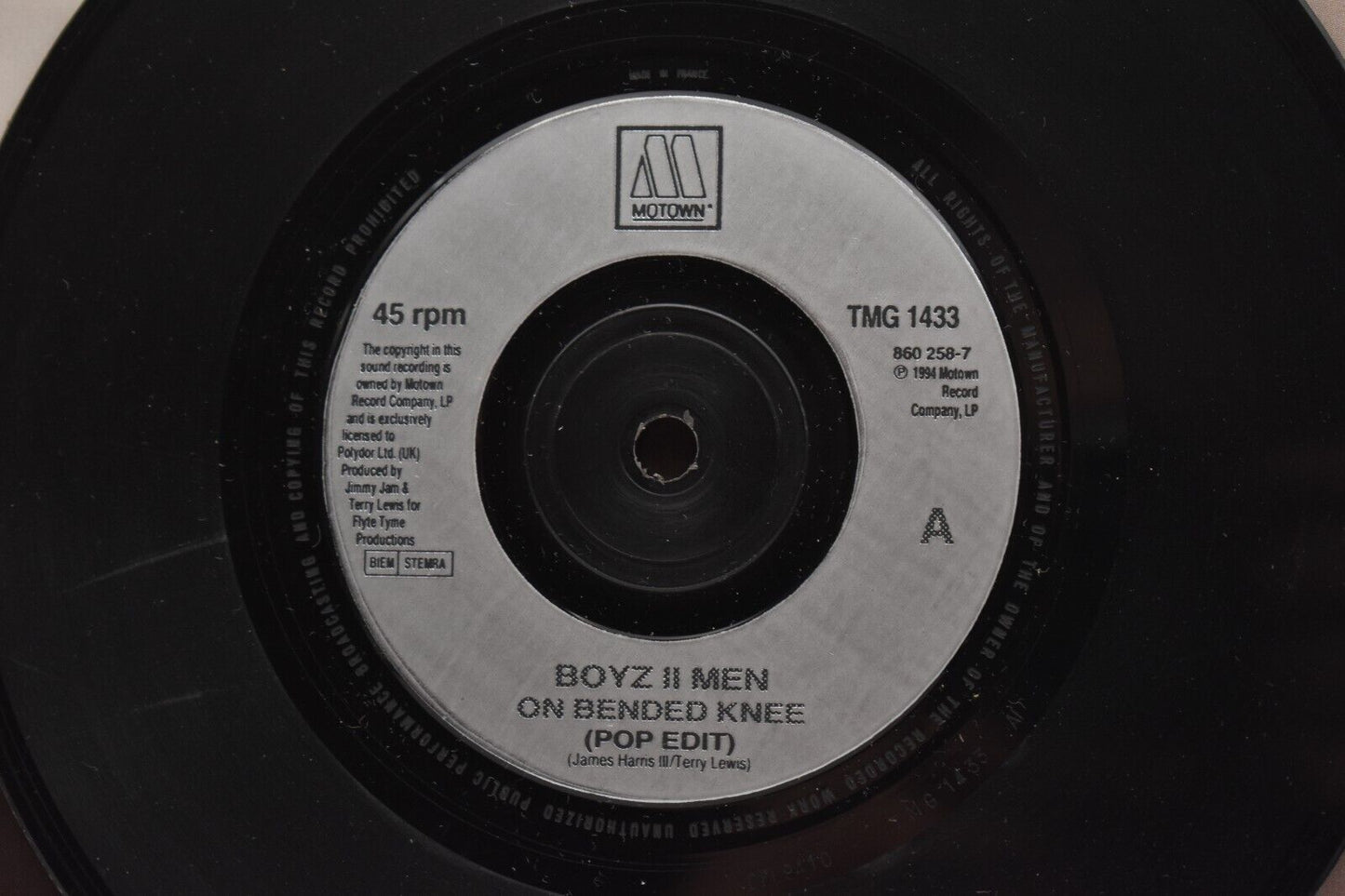 Boyz II Men On Bended Knee 7" Vinyl Record Single 1994