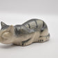 Vintage Ceramic Black and Grey Cat Figurine/ Statue/ Ornament