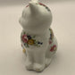 Vintage Handpainted Floral Ceramic Cat Figurine/ Statue/ Ornament