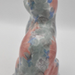 Park Rose Ceramic Cat Ornament Bridlington Pottery Blue Green Pink Floral