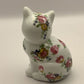 Vintage Handpainted Floral Ceramic Cat Figurine/ Statue/ Ornament