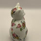 Vintage Handpainted Floral Ceramic Cat Figurine/ Statue/ Ornament