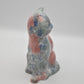 Park Rose Ceramic Cat Ornament Bridlington Pottery Blue Green Pink Floral