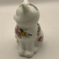 Vintage Handpainted Floral Ceramic Cat Figurine/ Statue/ Ornament