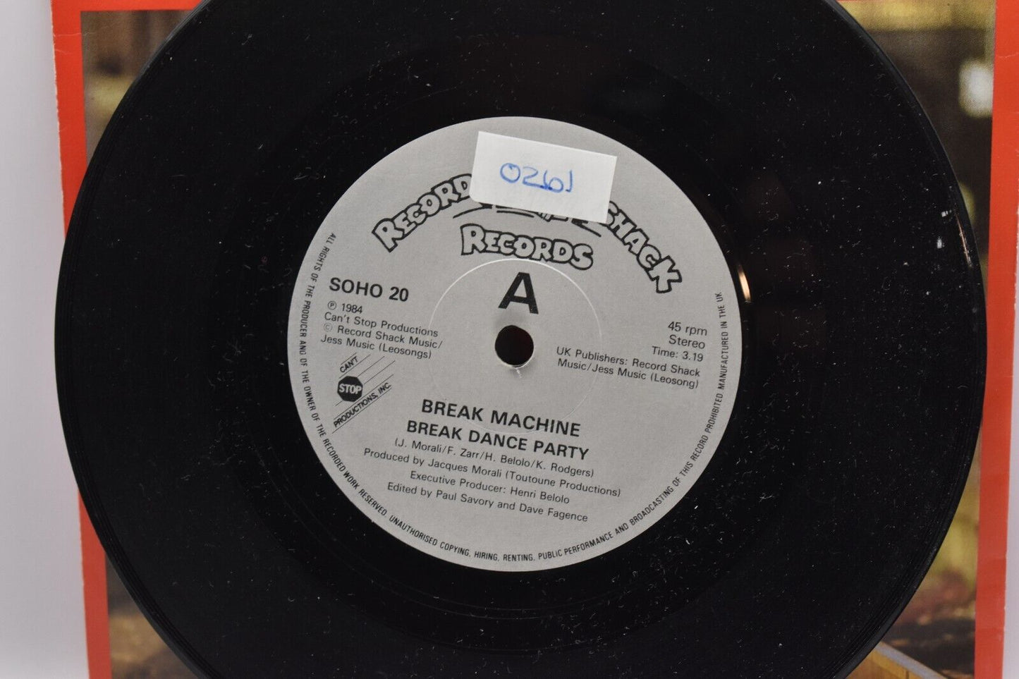 Break Machine Break Dance Party 7" Vinyl Single 1984