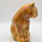 Vintage Floral Design Decoupage Cat Figurine/ Statue/ Ornament