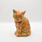 Vintage Floral Design Decoupage Cat Figurine/ Statue/ Ornament