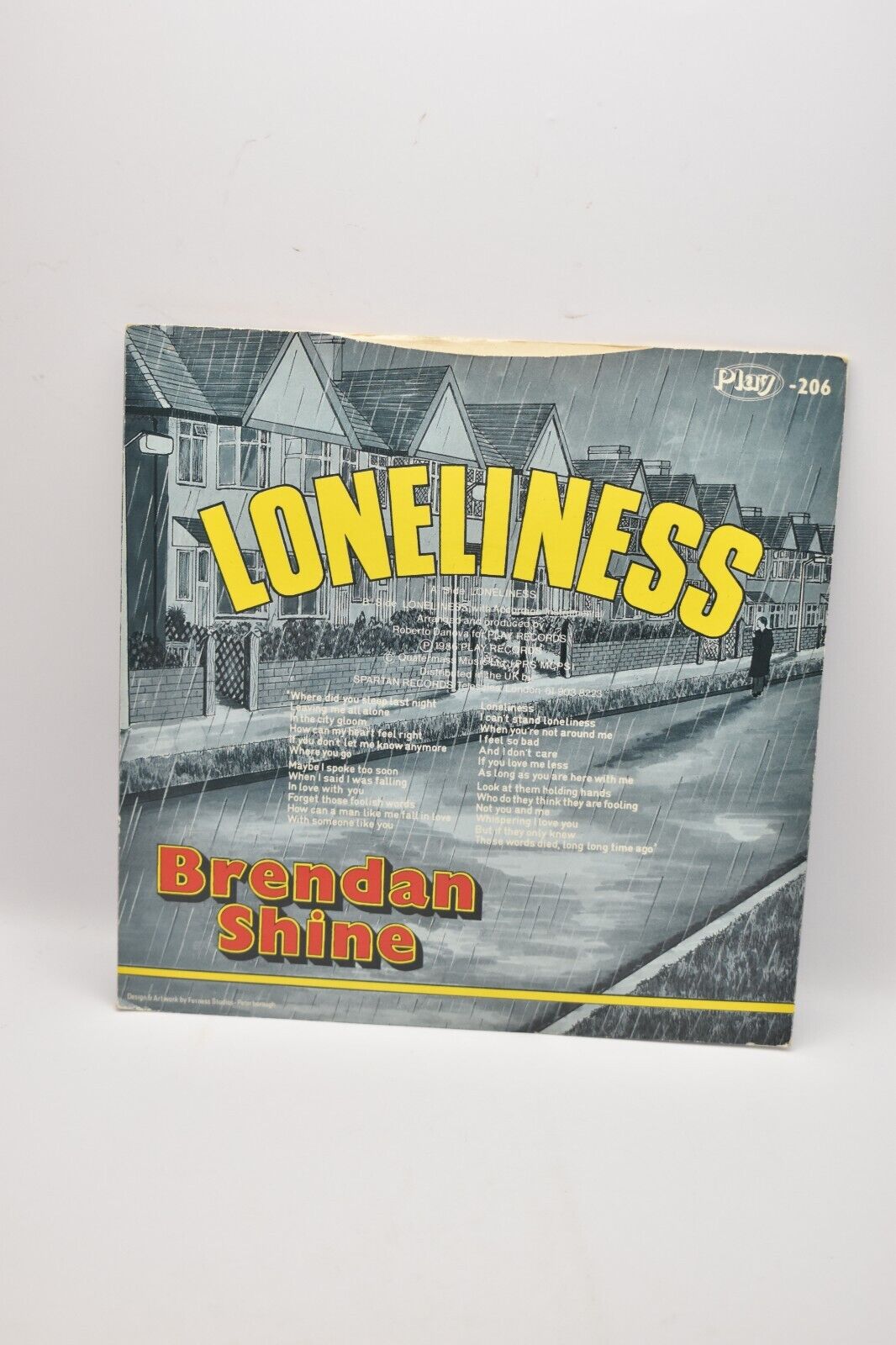 Brendan Shine Loneliness 7" Vinyl Single 1986