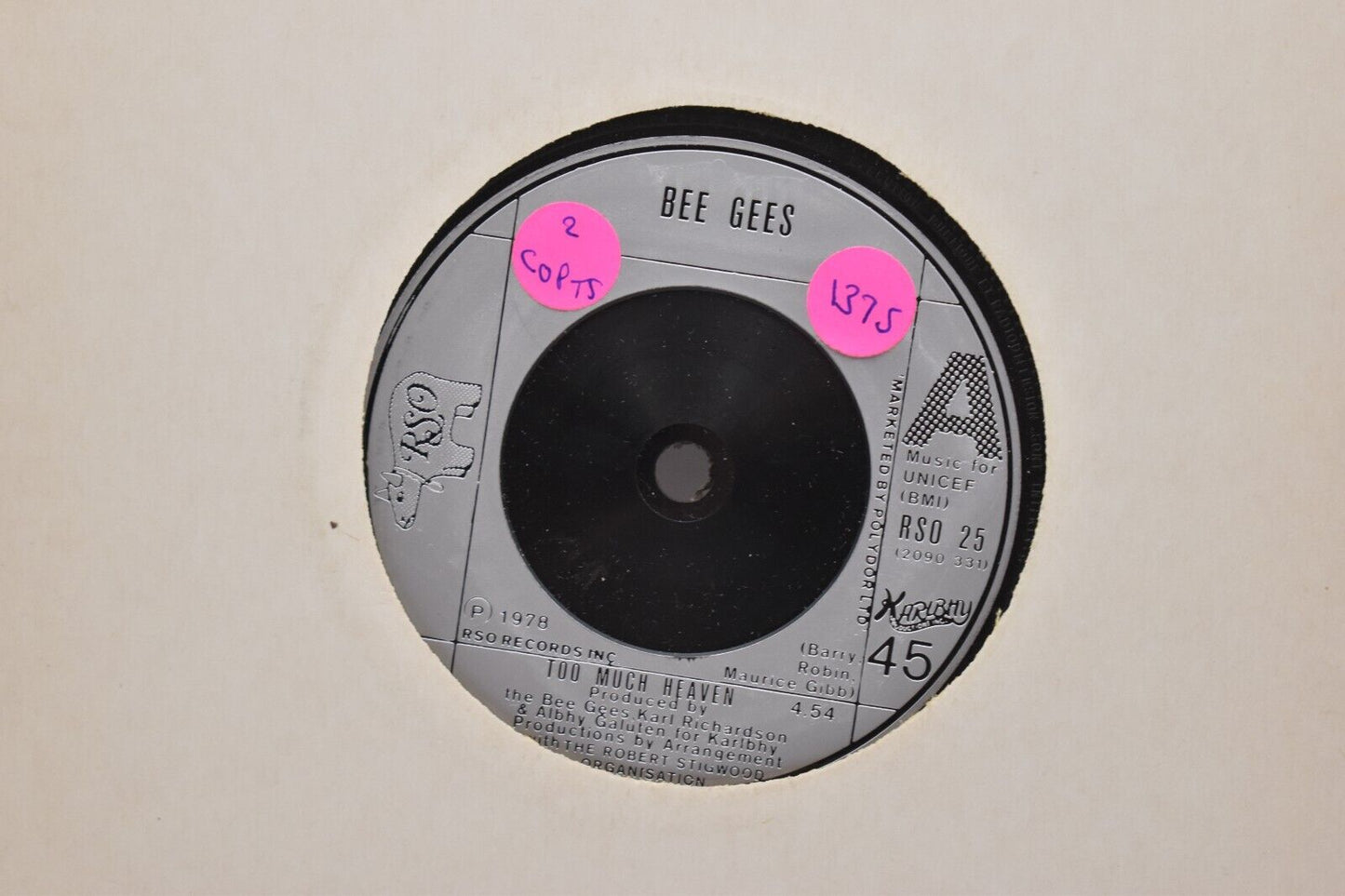 Bee Gees Too Much Heaven 7" Vinyl Single 1978