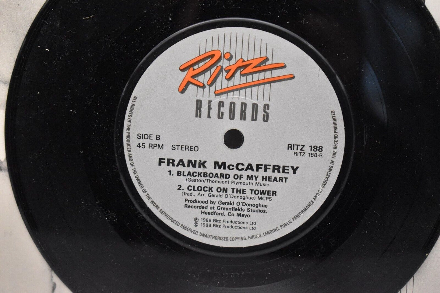 Frank McCaffrey Place In My Heart 7" Vinyl Record Single 1988