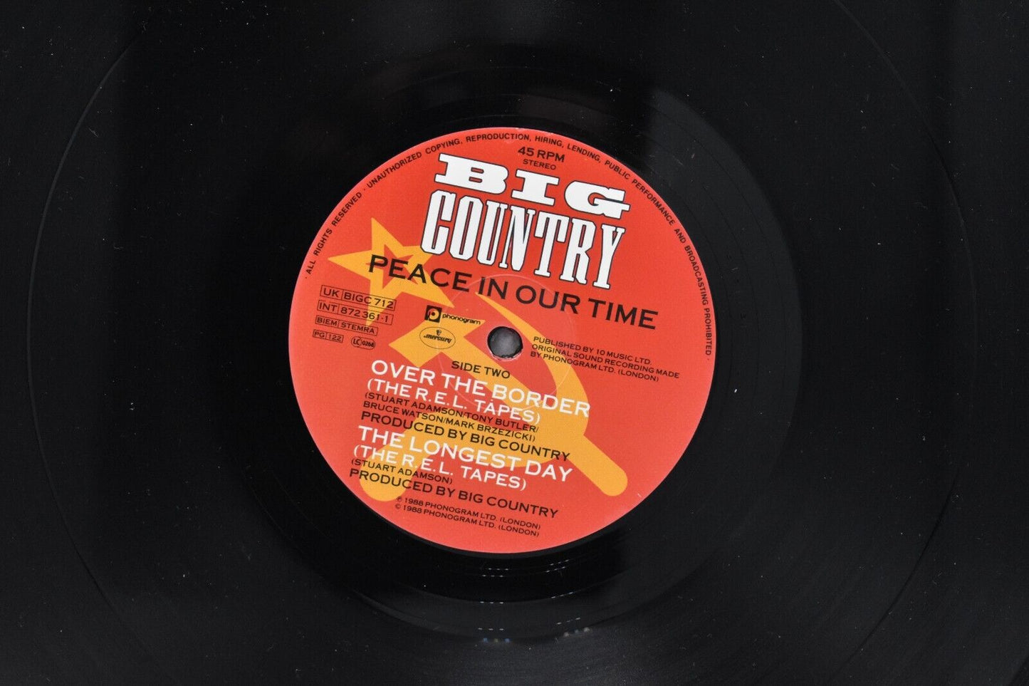 Big Country Peace In Our Time 12" Vinyl Record Single 1988