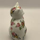 Vintage Handpainted Floral Ceramic Cat Figurine/ Statue/ Ornament