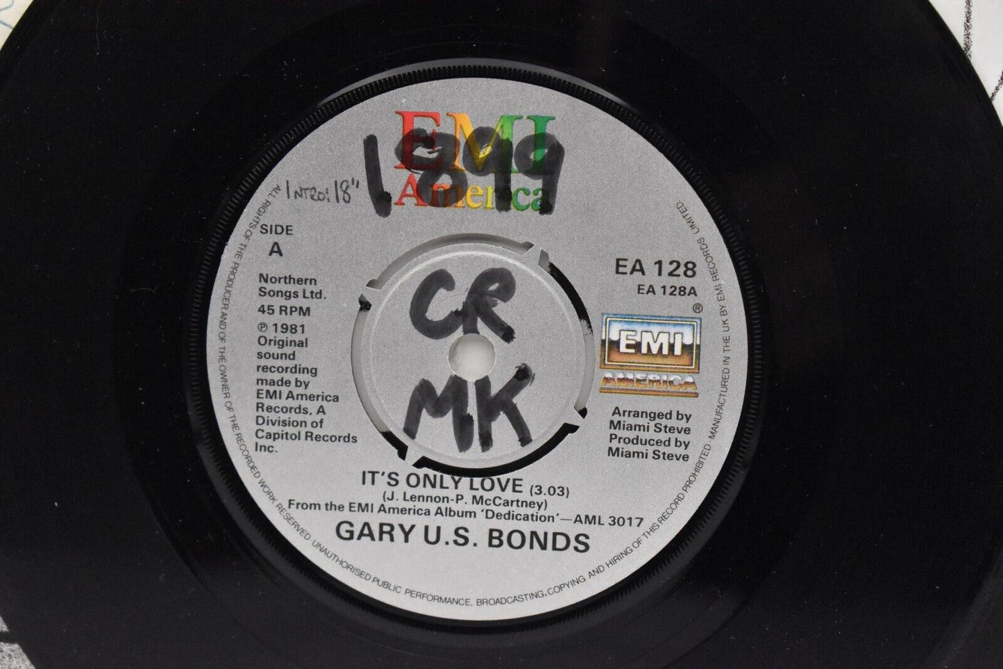 Gary US Bonds It's Only Love 7" Vinyl Record Single 1981