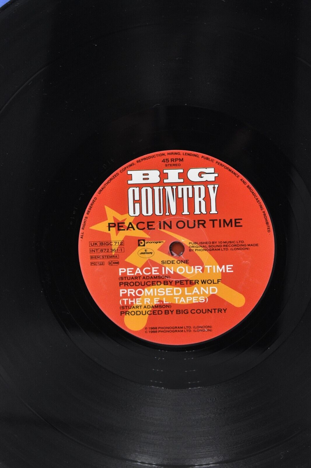 Big Country Peace In Our Time 12" Vinyl Record Single 1988