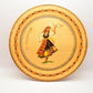 Vintage Ethnographic Wooden Bulgarian Collectors Plate Handpainted