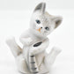 Vintage Handpainted Grey Playful Cat Figurine/ Statue/ Ornament