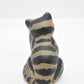 Vintage Handpainted Grey and Black Striped Cat Figurine/ Statue/ Ornament