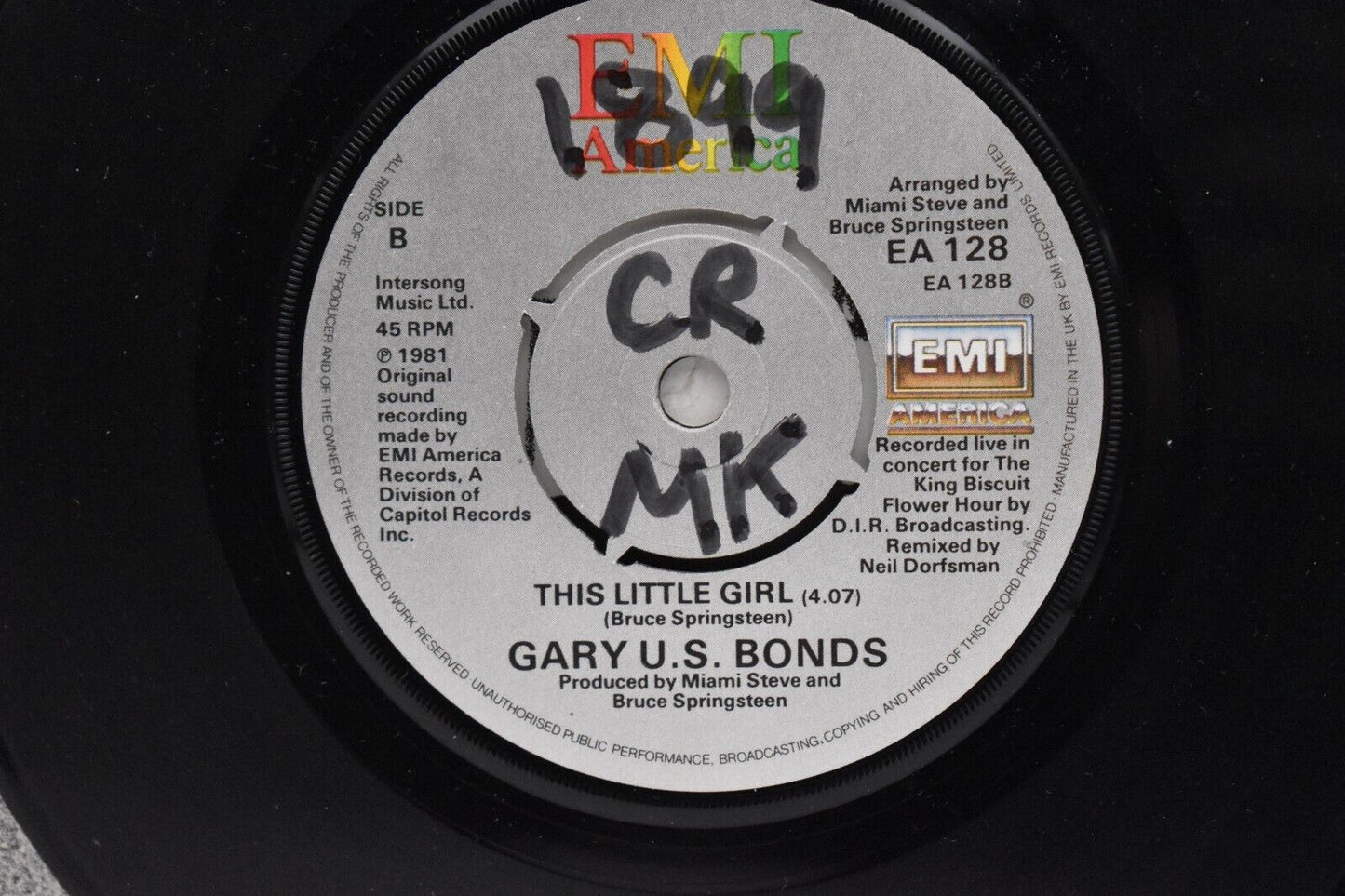 Gary US Bonds It's Only Love 7" Vinyl Record Single 1981