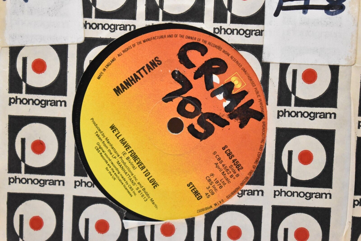 Manhattans Hurt 7" Vinyl Record Single 1975